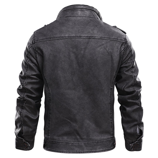 Alpha Jacket - Stijlvolle faux leren jas voor heren met kraag