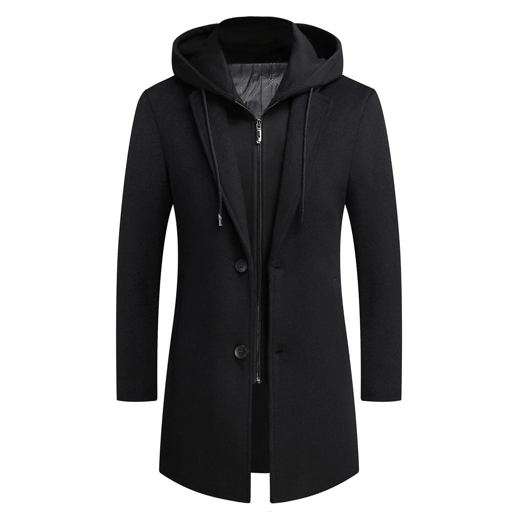 Aurelier Trencoat - Elegante wollen trenchoat met vest en capuchon