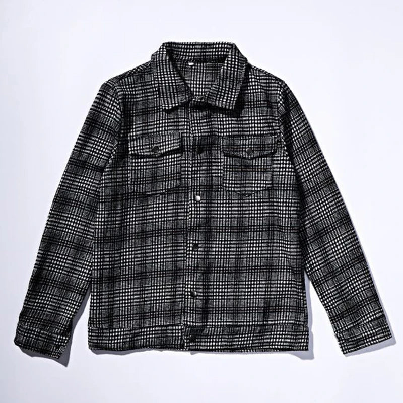 Ganti Plaid Jacket - Stijlvolle heren jas met gevouwen kraag