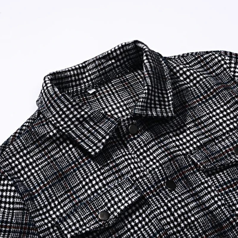 Ganti Plaid Jacket - Stijlvolle heren jas met gevouwen kraag