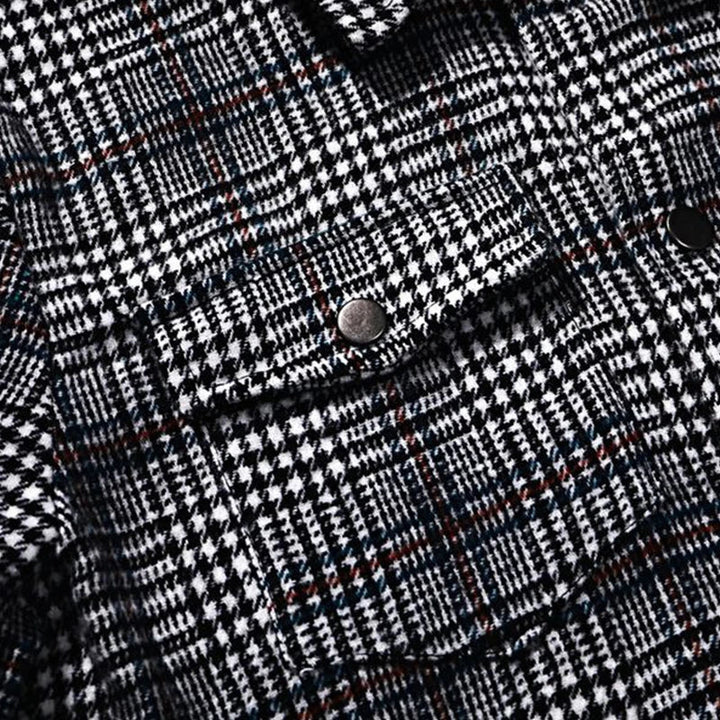 Ganti Plaid Jacket - Stijlvolle heren jas met gevouwen kraag