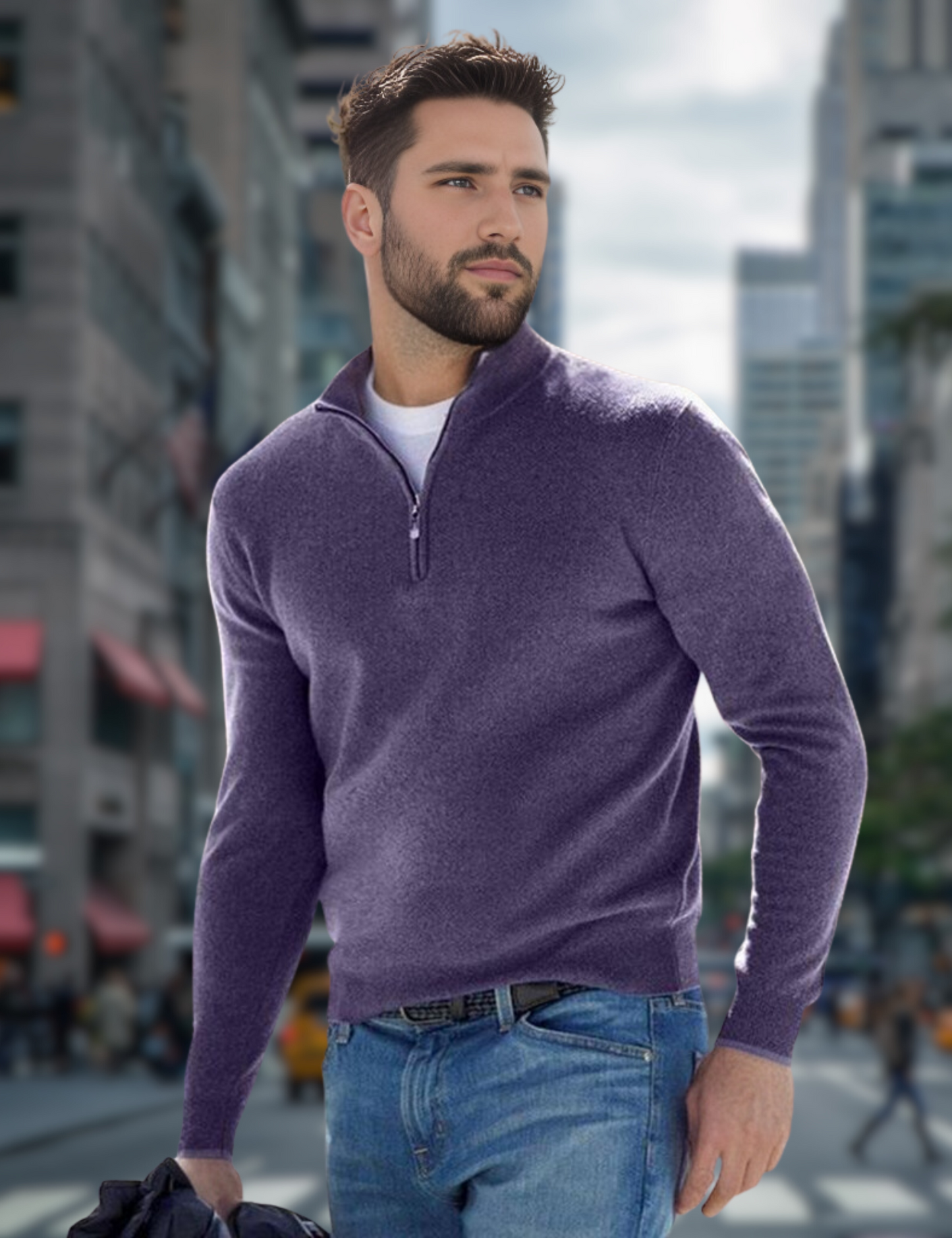 Ganti Sweater - Premium V-hals Trui met rits voor mannen