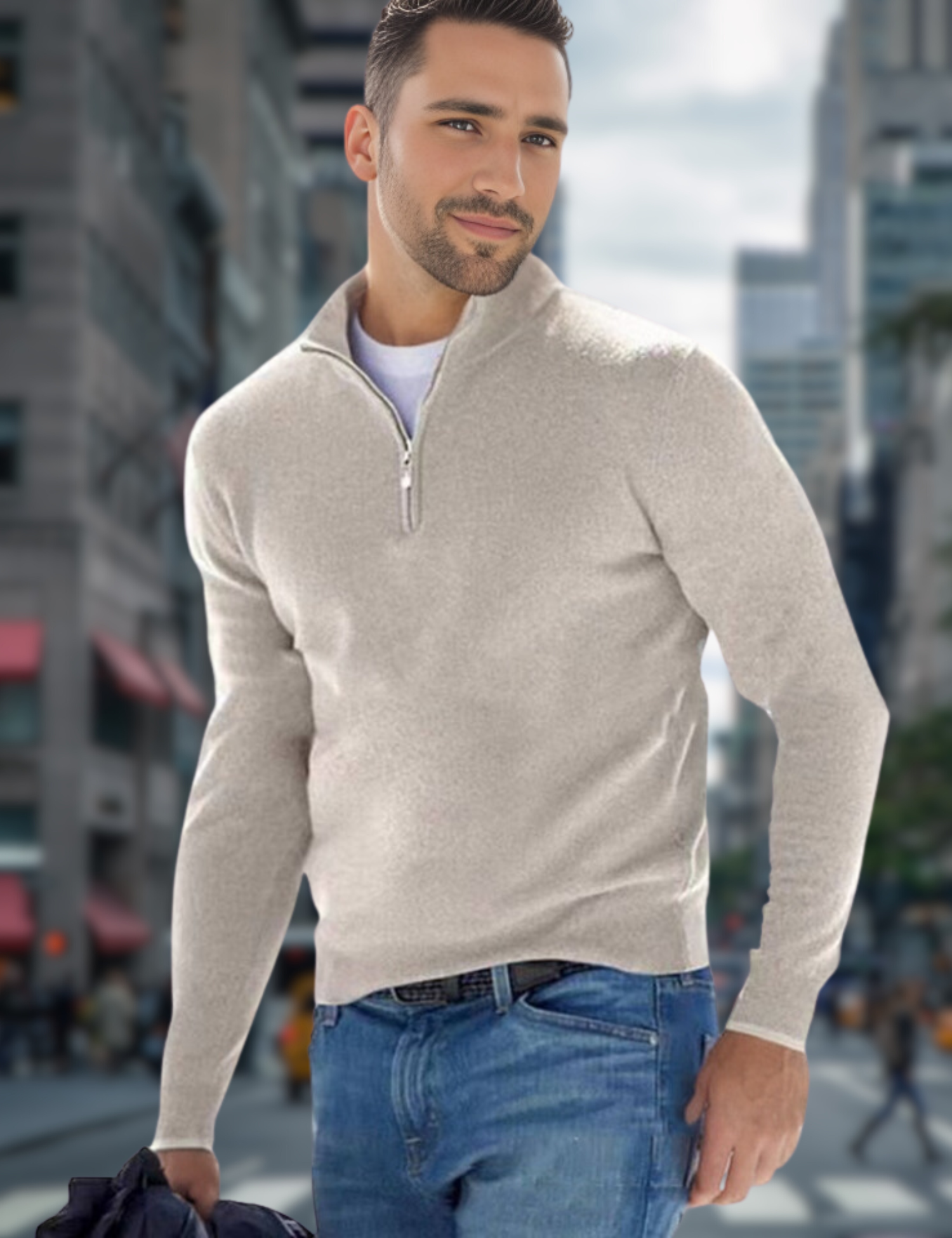 Ganti Sweater - Premium V-hals Trui met rits voor mannen