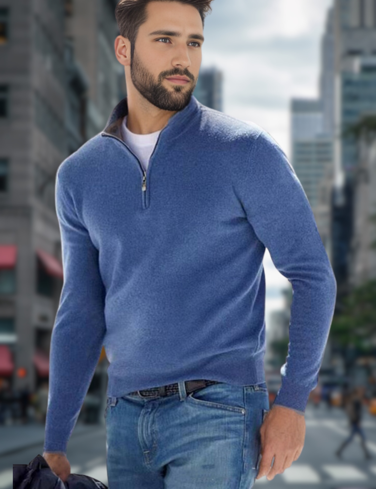 Ganti Sweater - Premium V-hals Trui met rits voor mannen