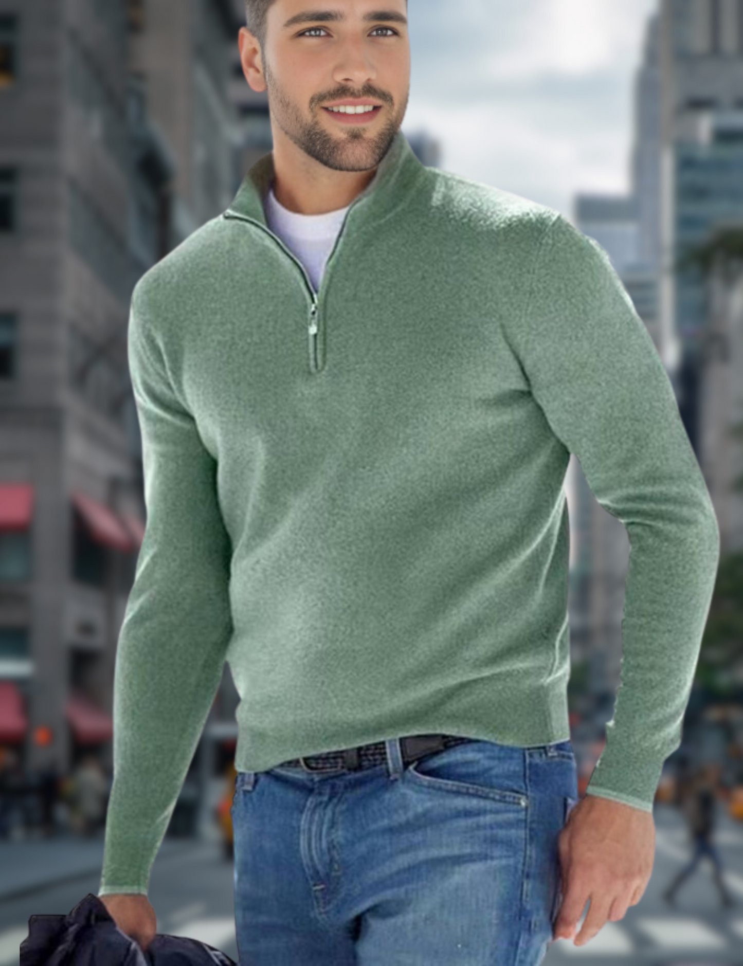 Ganti Sweater - Premium V-hals Trui met rits voor mannen