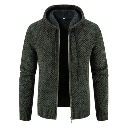 Gents Jacket - Stijlvolle gebreid vest met capuchon en fleece voering voor mannen