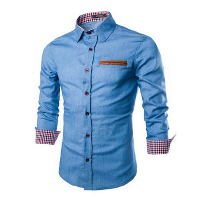 Gino Denim Shirt - Casual denim-look heren overhemd