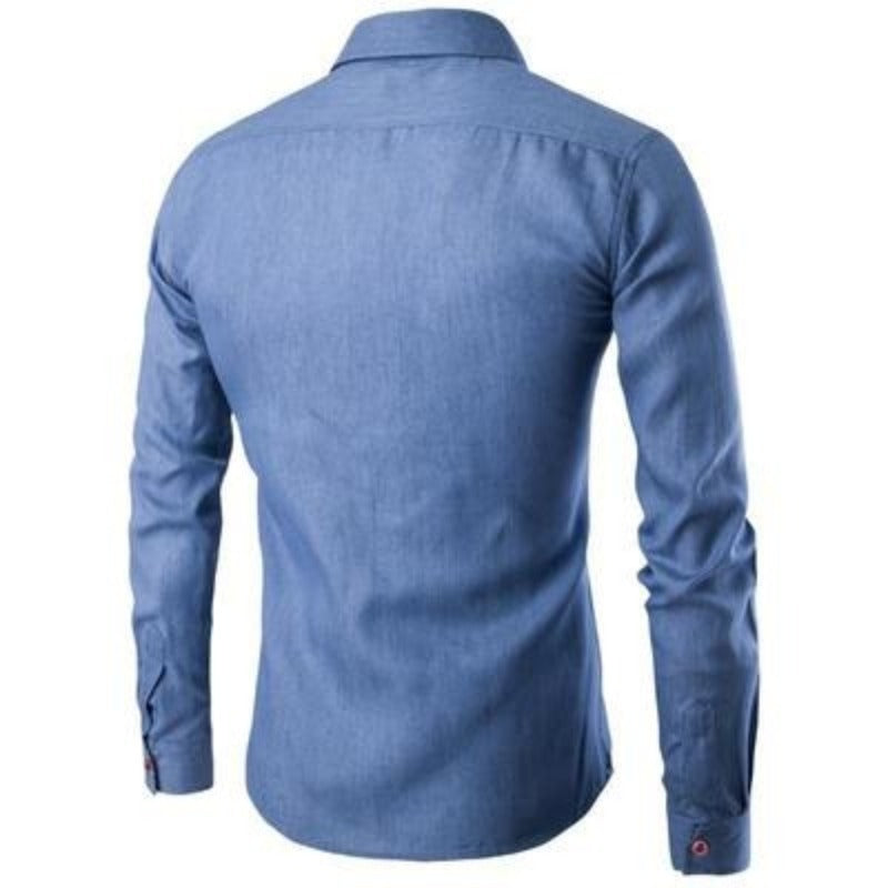 Gino Denim Shirt - Casual denim-look heren overhemd