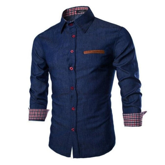 Gino Denim Shirt - Casual denim-look heren overhemd