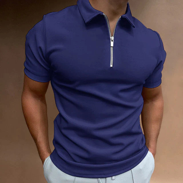 Hugo's Polo - Casual Herenpolo met rits