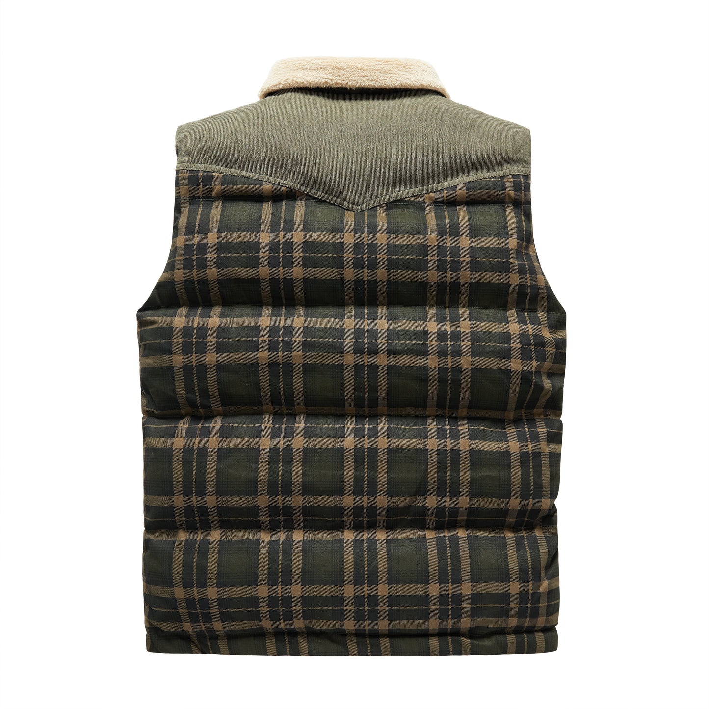 Luca Belloni Bodywamer - Plaid gilet met fleece kraag voor heren