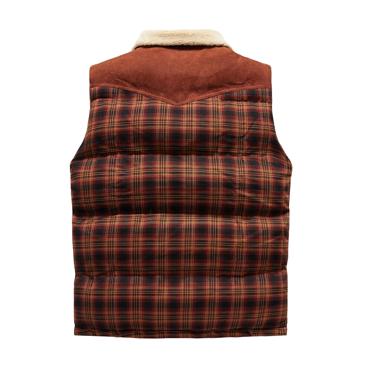 Luca Belloni Bodywamer - Plaid gilet met fleece kraag voor heren