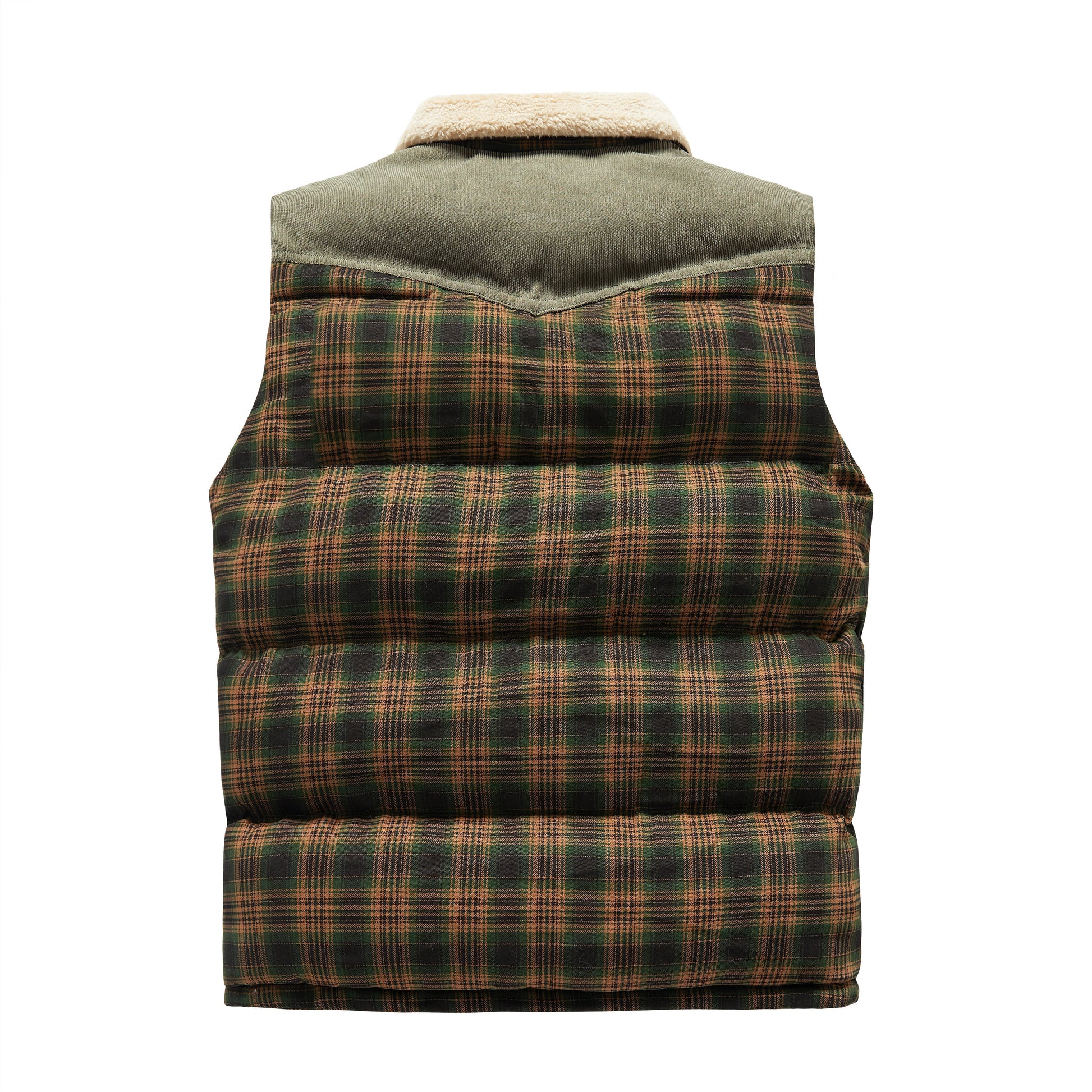 Luca Belloni Bodywamer - Plaid gilet met fleece kraag voor heren