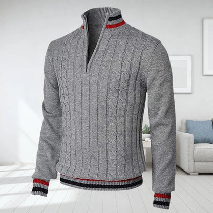 Luca Belloni Trui - Premium heren sweater met V-hals en rits