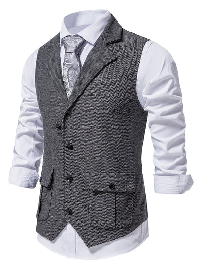 Men's Herringbone Tweed Vest