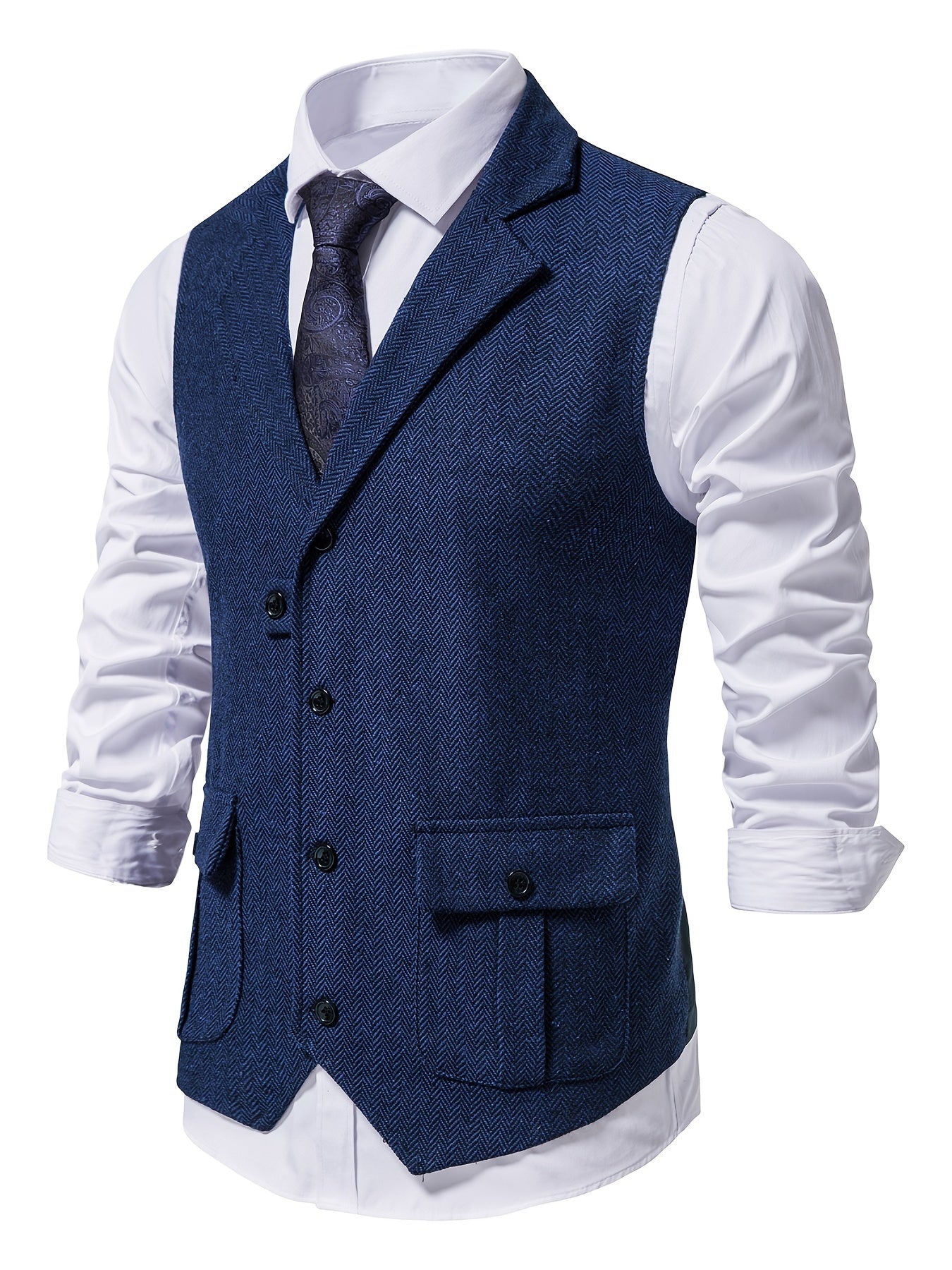 Men's Herringbone Tweed Vest