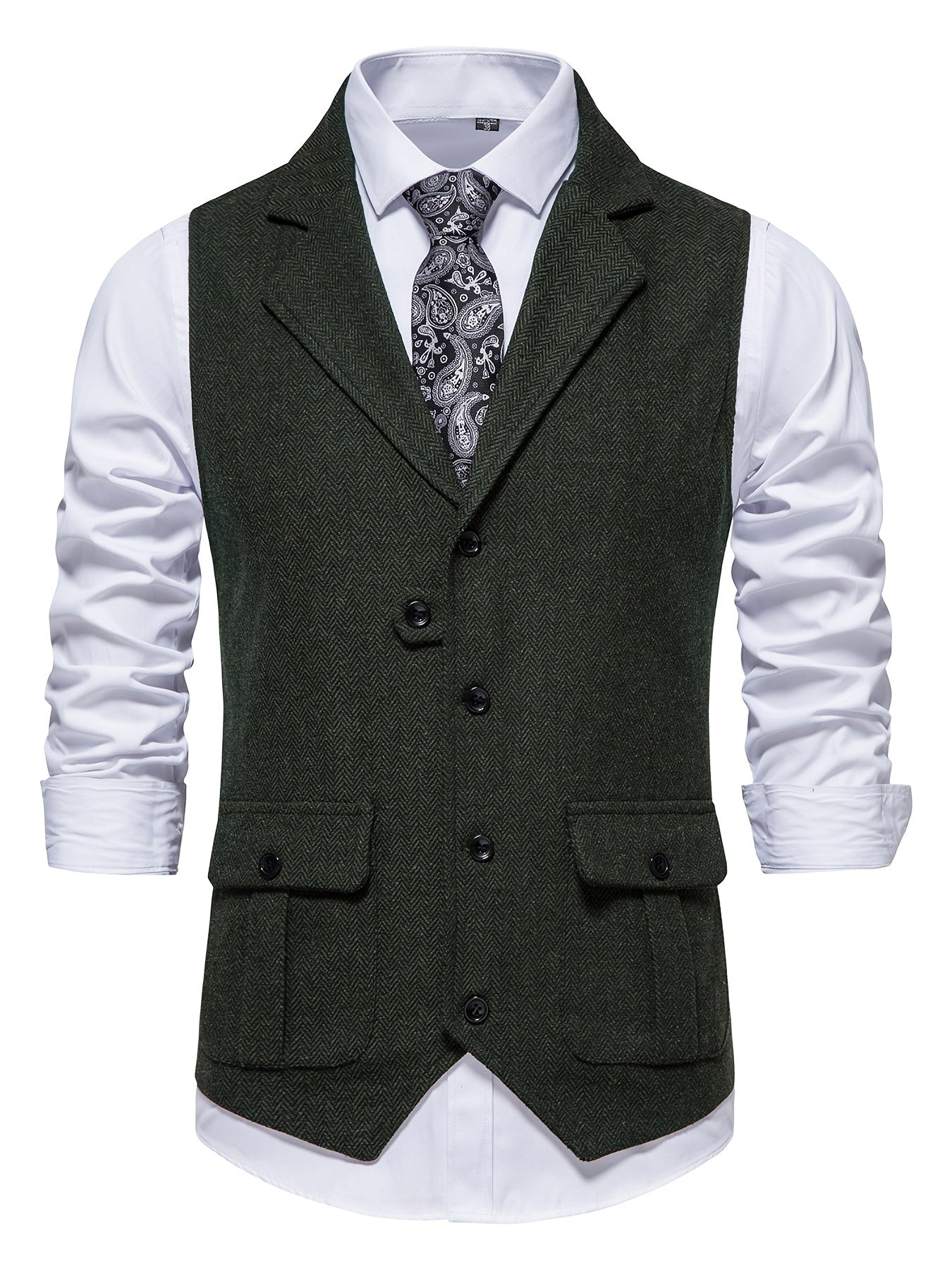 Men's Herringbone Tweed Vest