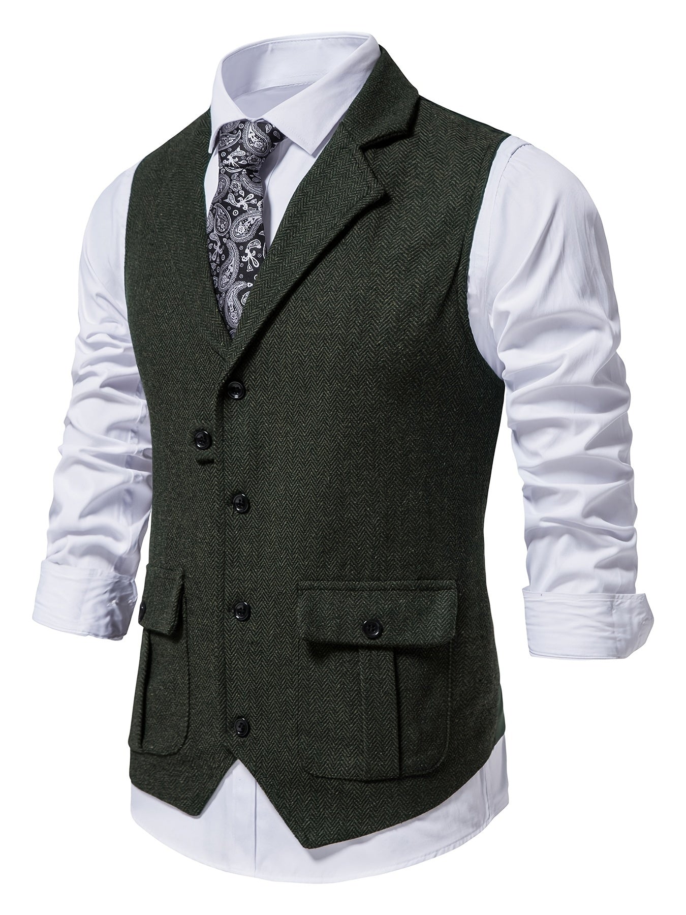 Men's Herringbone Tweed Vest