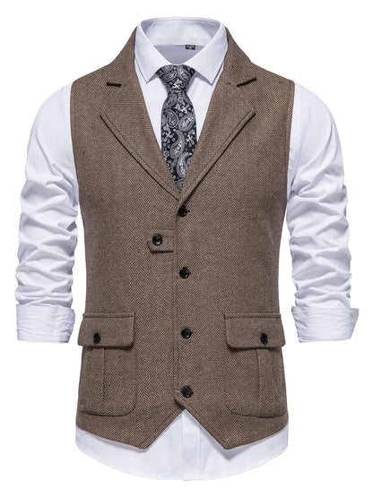 Men's Herringbone Tweed Vest