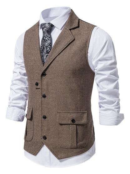 Men's Herringbone Tweed Vest