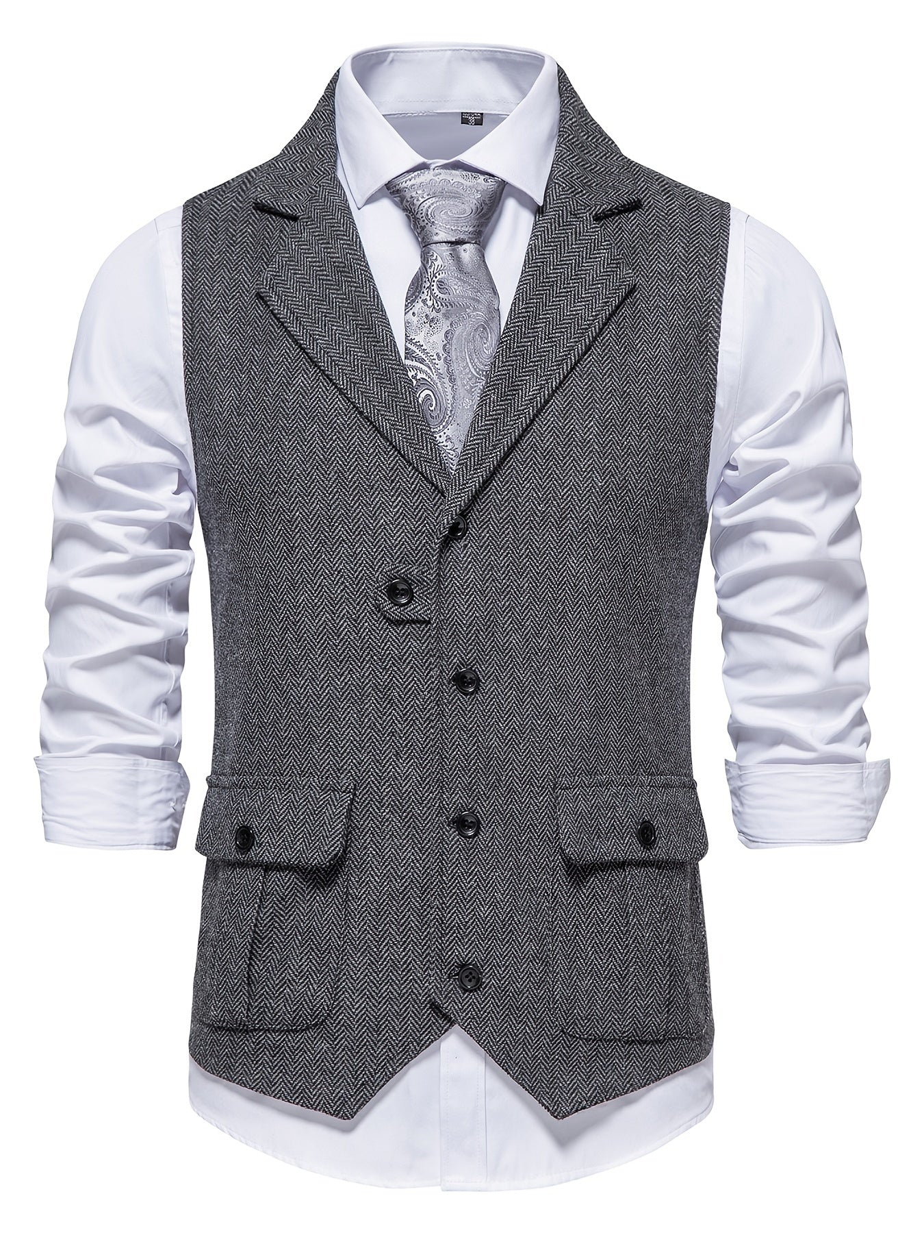 Men's Herringbone Tweed Vest