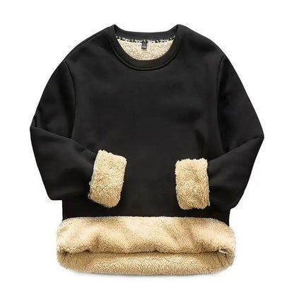 Tommy Fleece Sweater - Super warme lichte thermische heren trui met ronde hals en fleece voering voor mannen